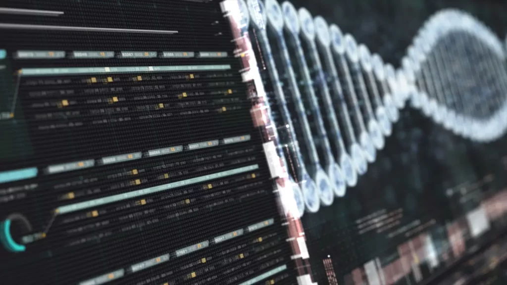 Depiction of biomedical DNA sequence analysis diagnostic